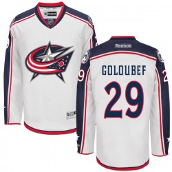 Cody Goloubef Columbus Blue Jackets Reebok Authentic Away Jersey (White)