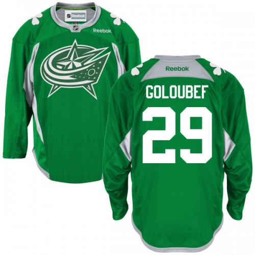 Cody Goloubef Columbus Blue Jackets Reebok Authentic St. Patrick's Day Replica Practice Jersey (Green)