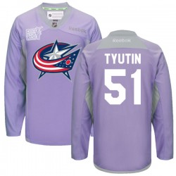 Fedor Tyutin Columbus Blue Jackets Reebok Premier 2016 Hockey Fights Cancer Practice Jersey (Purple)