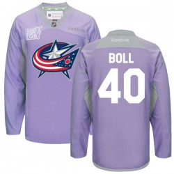 Jared Boll Columbus Blue Jackets Reebok Authentic 2016 Hockey Fights Cancer Practice Jersey (Purple)