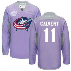 Matt Calvert Columbus Blue Jackets Reebok Authentic 2016 Hockey Fights Cancer Practice Jersey (Purple)