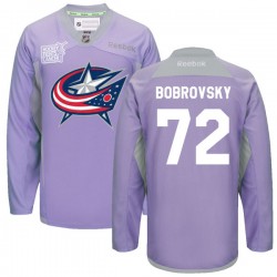 Sergei Bobrovsky Columbus Blue Jackets Reebok Authentic 2016 Hockey Fights Cancer Practice Jersey (Purple)