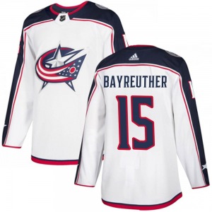 Gavin Bayreuther Columbus Blue Jackets Adidas Authentic Away Jersey (White)