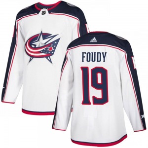 Liam Foudy Columbus Blue Jackets Adidas Authentic Away Jersey (White)