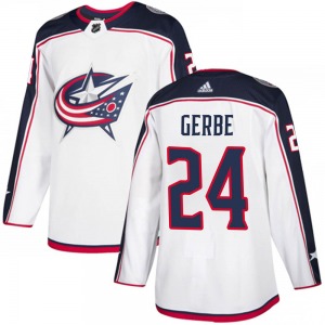 Nathan Gerbe Columbus Blue Jackets Adidas Authentic Away Jersey (White)