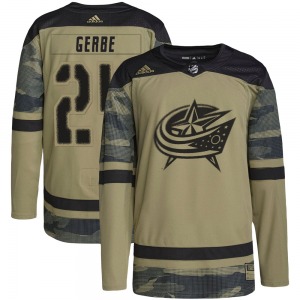 Nathan Gerbe Columbus Blue Jackets Adidas Youth Authentic Military Appreciation Practice Jersey (Camo)