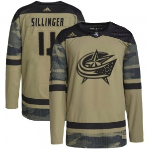 Cole Sillinger Columbus Blue Jackets Adidas Youth Authentic Military Appreciation Practice Jersey (Camo)