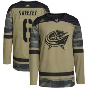 Billy Sweezey Columbus Blue Jackets Adidas Youth Authentic Military Appreciation Practice Jersey (Camo)