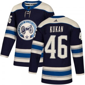 Dean Kukan Columbus Blue Jackets Adidas Authentic Alternate Jersey (Navy)