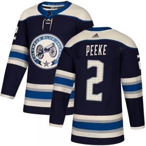 Andrew Peeke Columbus Blue Jackets Adidas Authentic Alternate Jersey (Navy)