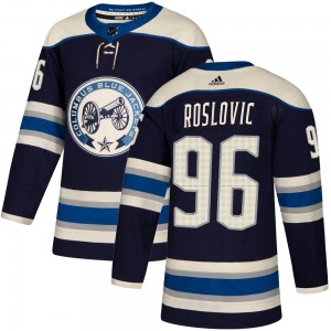 Jack Roslovic Columbus Blue Jackets Adidas Authentic Alternate Jersey (Navy)