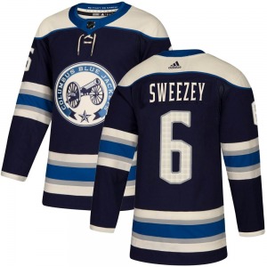 Billy Sweezey Columbus Blue Jackets Adidas Authentic Alternate Jersey (Navy)