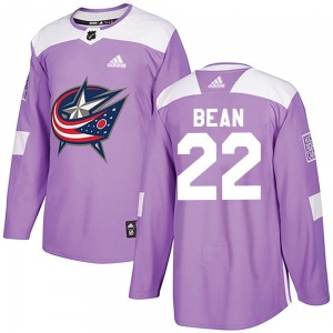 Jake Bean Columbus Blue Jackets Adidas Authentic Fights Cancer Practice Jersey (Purple)