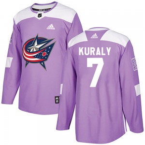 Sean Kuraly Columbus Blue Jackets Adidas Authentic Fights Cancer Practice Jersey (Purple)
