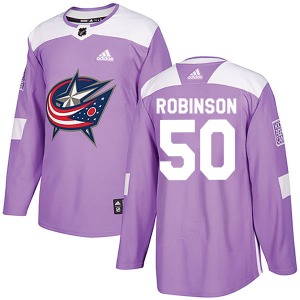 Eric Robinson Columbus Blue Jackets Adidas Authentic Fights Cancer Practice Jersey (Purple)