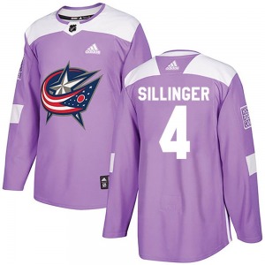 Cole Sillinger Columbus Blue Jackets Adidas Authentic Fights Cancer Practice Jersey (Purple)