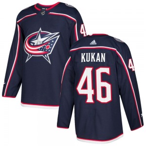Dean Kukan Columbus Blue Jackets Adidas Youth Authentic Home Jersey (Navy)