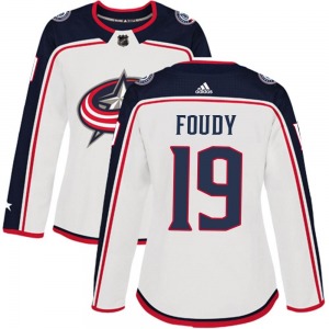 Liam Foudy Columbus Blue Jackets Adidas Women's Authentic Away Jersey (White)