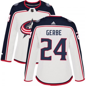 Nathan Gerbe Columbus Blue Jackets Adidas Women's Authentic Away Jersey (White)
