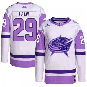 Patrik Laine Columbus Blue Jackets Adidas Youth Authentic Hockey Fights Cancer Primegreen Jersey (White/Purple)