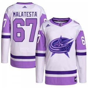 James Malatesta Columbus Blue Jackets Adidas Youth Authentic Hockey Fights Cancer Primegreen Jersey (White/Purple)