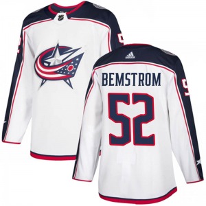 Emil Bemstrom Columbus Blue Jackets Adidas Youth Authentic Away Jersey (White)