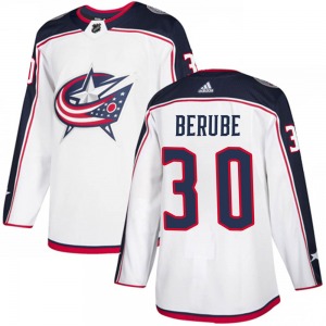 Jean-Francois Berube Columbus Blue Jackets Adidas Youth Authentic Away Jersey (White)