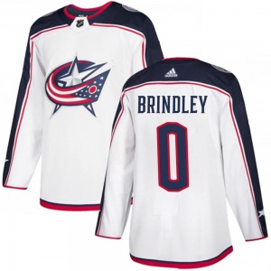 Gavin Brindley Columbus Blue Jackets Adidas Youth Authentic Away Jersey (White)