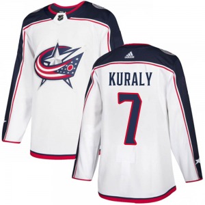 Sean Kuraly Columbus Blue Jackets Adidas Youth Authentic Away Jersey (White)