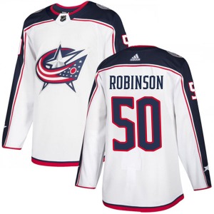 Eric Robinson Columbus Blue Jackets Adidas Youth Authentic Away Jersey (White)