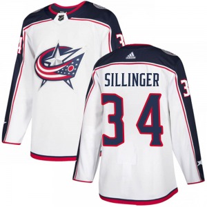 Cole Sillinger Columbus Blue Jackets Adidas Youth Authentic Away Jersey (White)