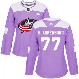 Nick Blankenburg Columbus Blue Jackets Adidas Women's Authentic Fights Cancer Practice Jersey (Purple)