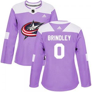 Gavin Brindley Columbus Blue Jackets Adidas Women's Authentic Fights Cancer Practice Jersey (Purple)
