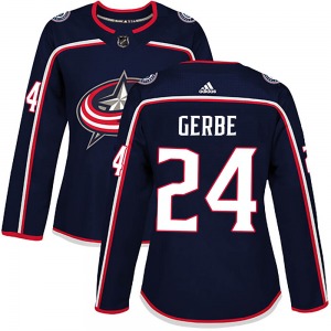 Nathan Gerbe Columbus Blue Jackets Adidas Women's Authentic Home Jersey (Navy)