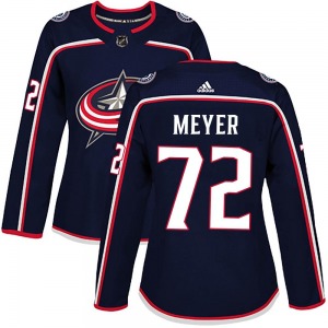Carson Meyer Columbus Blue Jackets Adidas Women's Authentic Home Jersey (Navy)