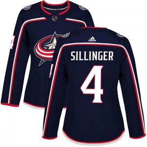 Cole Sillinger Columbus Blue Jackets Adidas Women's Authentic Home Jersey (Navy)