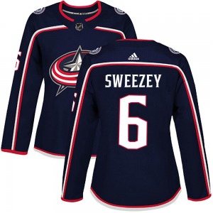 Billy Sweezey Columbus Blue Jackets Adidas Women's Authentic Home Jersey (Navy)