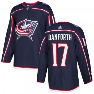 Justin Danforth Columbus Blue Jackets Adidas Authentic Home Jersey (Navy)