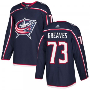 Jet Greaves Columbus Blue Jackets Adidas Authentic Home Jersey (Navy)